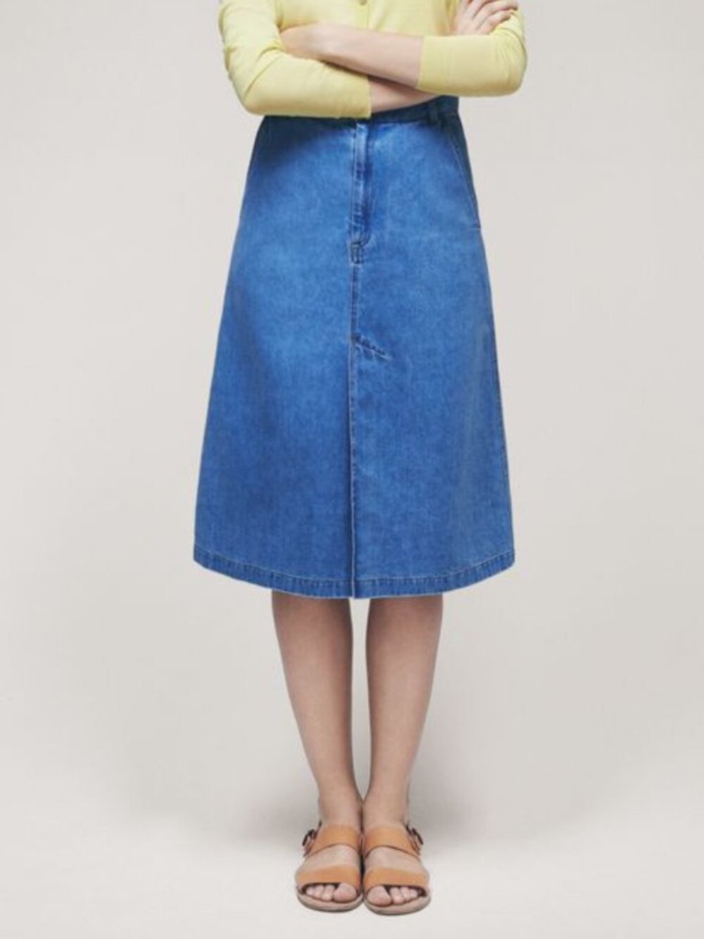 Samuji Julie Cotton Linen Denim A-Line Skirt EU 36